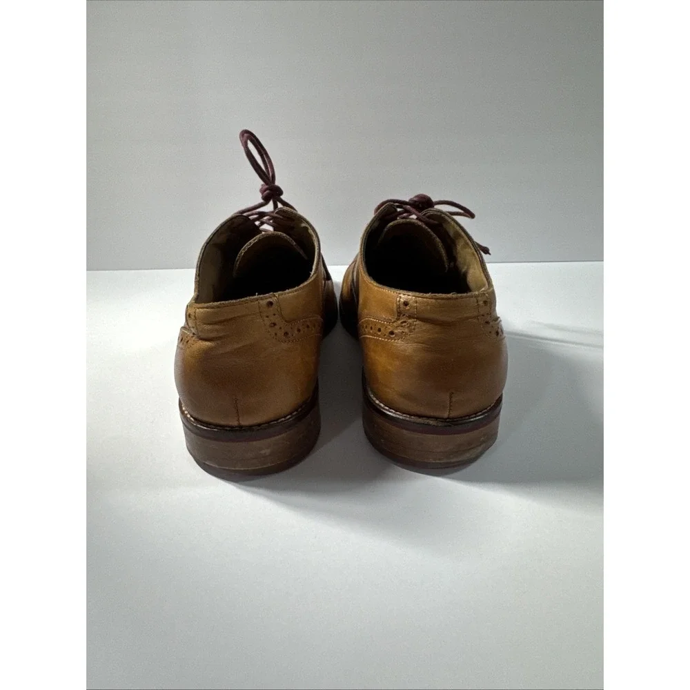 Johnston & Murphy 20-8682 Conard Mens 9.5M Brown Leather Lace Up Cap Toe Shoe
